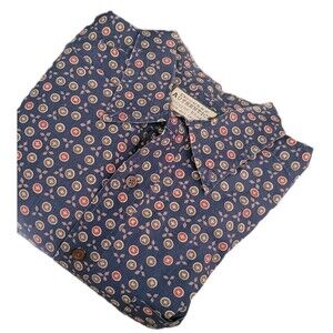 Dockers Shirt Mens L Blue Red Geometric AOP Button Up Long Sleeve Shirt